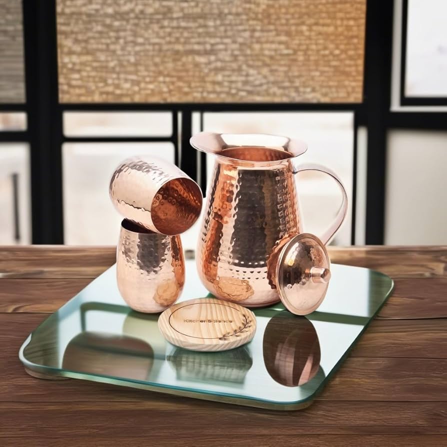 Amazon.com: Large Pure Copper Pitcher (70 oz. /2000 ml) with